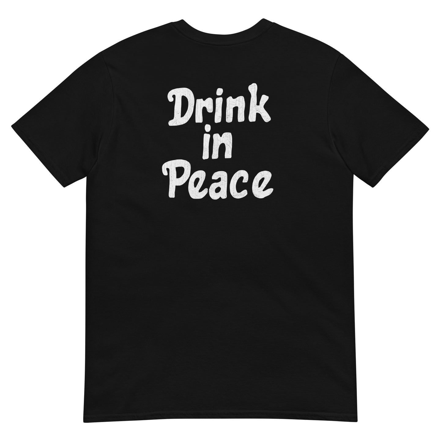 BD Vodka "Drink in Peace" Top Hat Skull | As Worn By Slash | (Front and Back Print) Distressed Softstyle Unisex T-Shirt