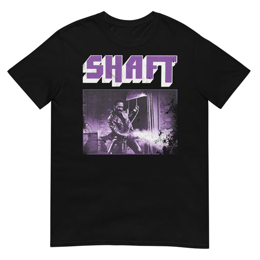 SHAFT Distressed Purple Duotone '70s Blaxploitation Vintage Unisex T-Shirt