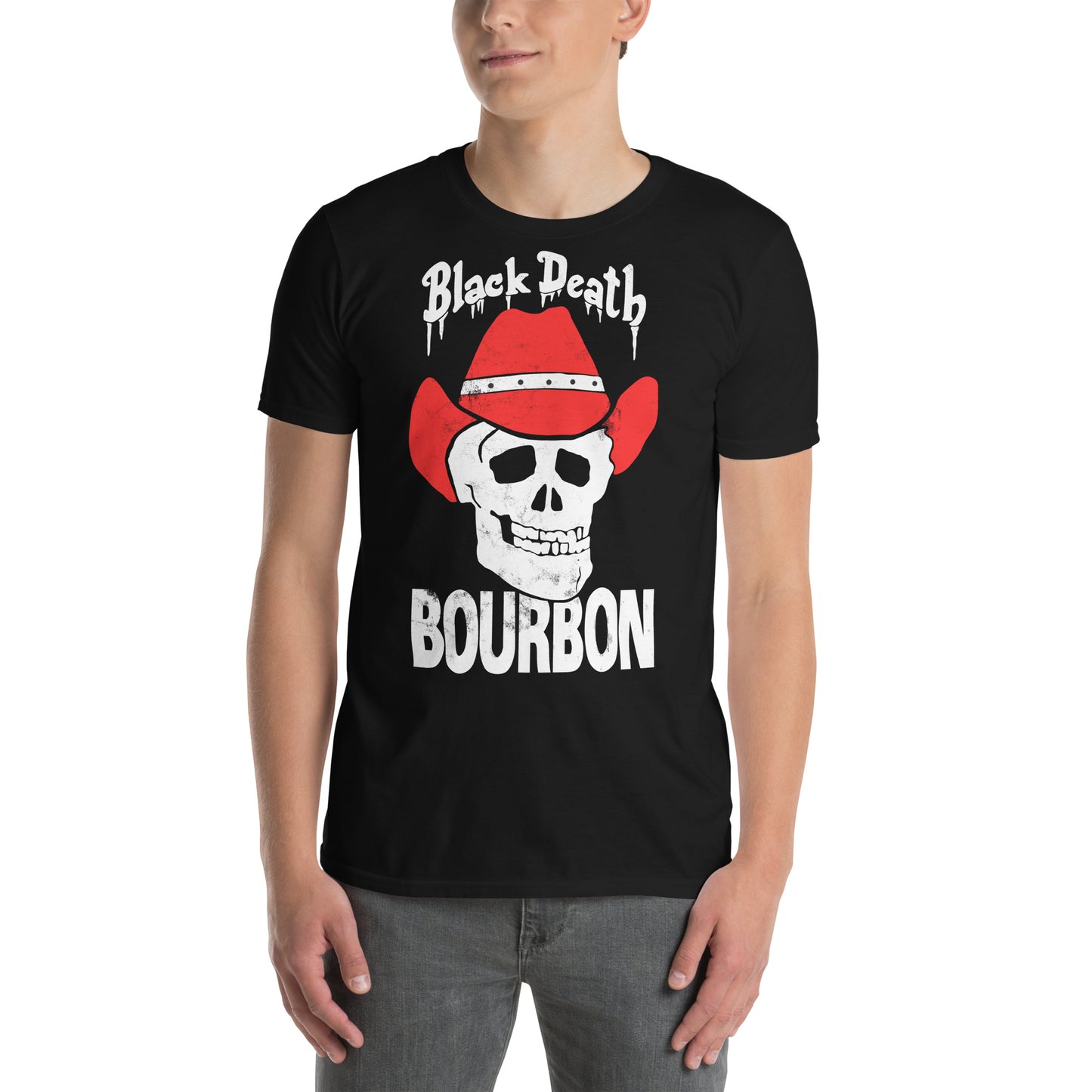 BD Bourbon Cowboy Skull Distressed Softstyle T-Shirt
