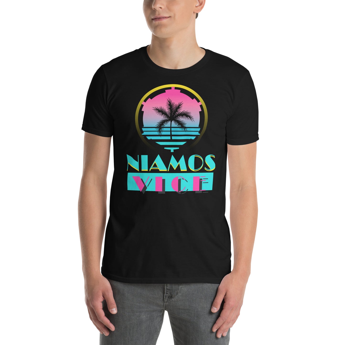 NIAMOS VICE Vaporwave Cassian Space Miami Softstyle Mashup Tee