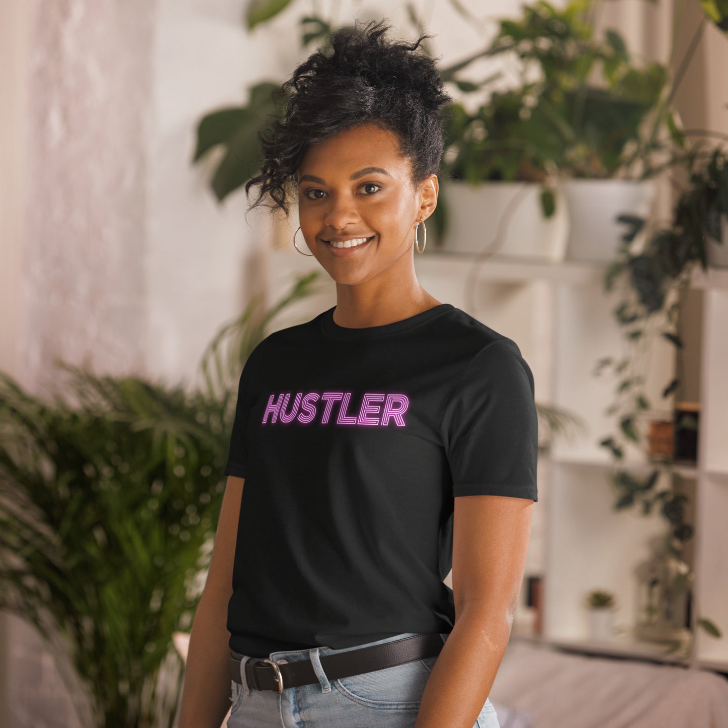 Hustler Neon Sign Softstyle Unisex T-Shirt