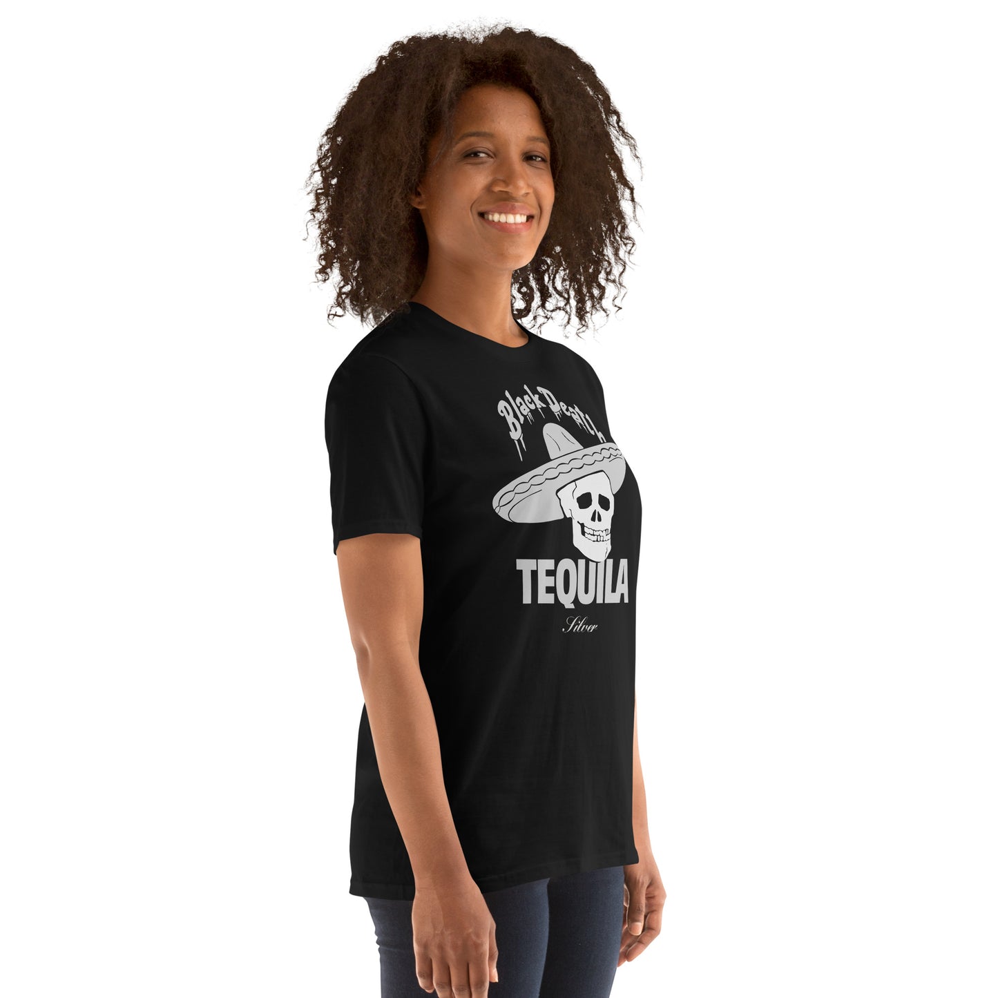 BD Silver Tequila Sombrero Skull Softstyle Unisex T-Shirt