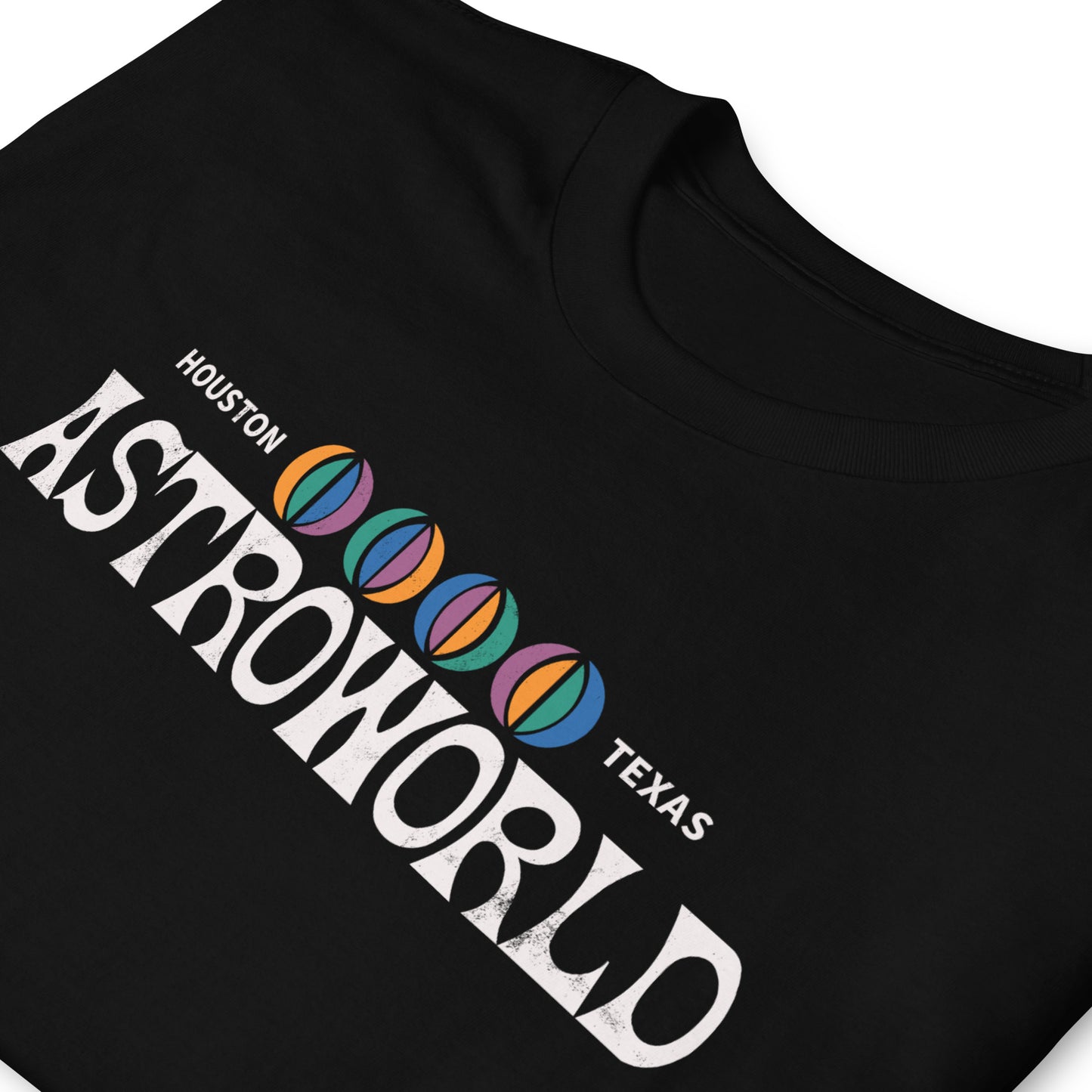 Houston Texas Defunct Theme Park Retro Logo Distressed Softstyle Unisex Tee