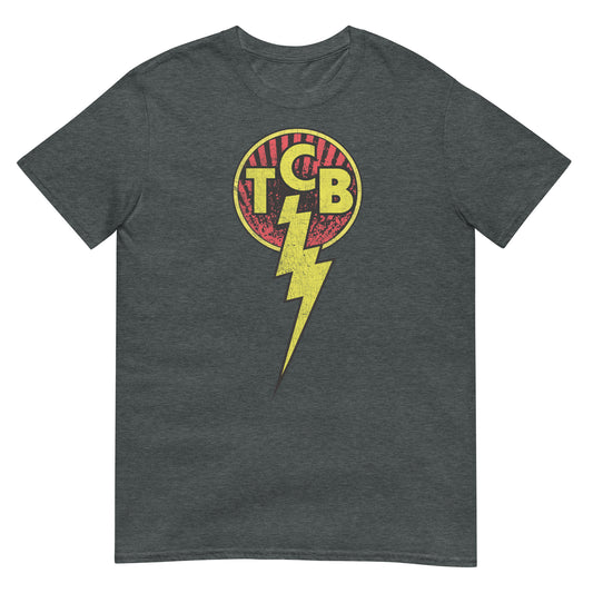 TCB Circle Distressed Logo | Taking Care Of Business Lightning Bolt Unisex T-Shirt