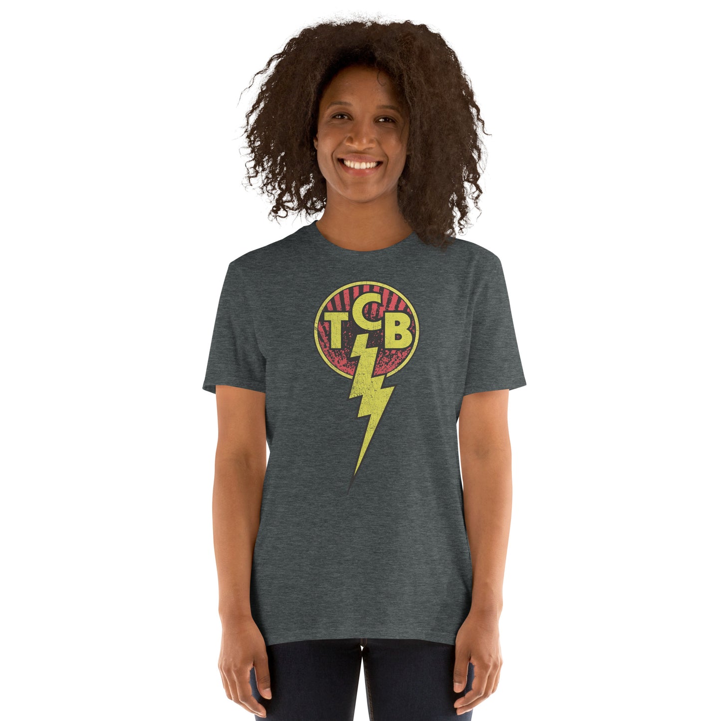 TCB Circle Distressed Logo | Taking Care Of Business Lightning Bolt Unisex T-Shirt