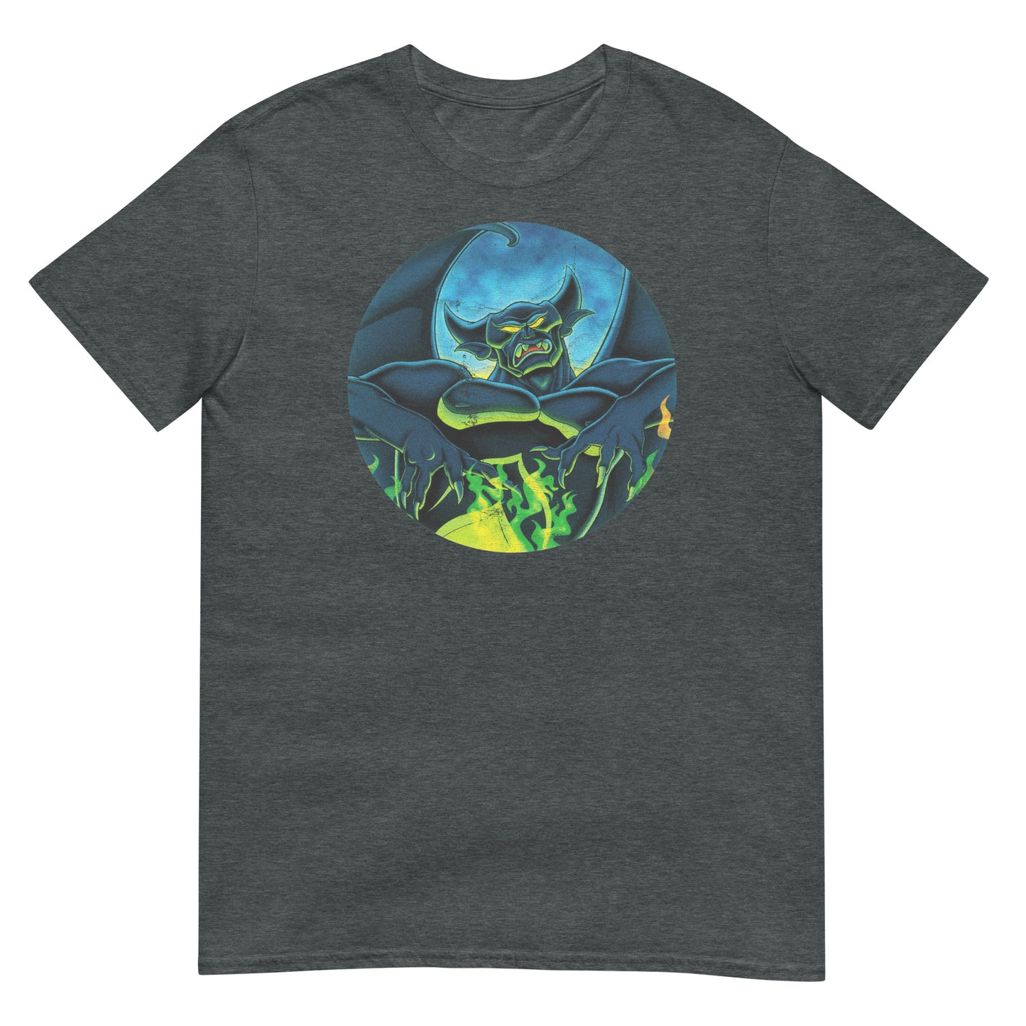 Dark Mountain Demon Night Vintage 80s Metal-Inspired Animation Distressed Softstyle Tee