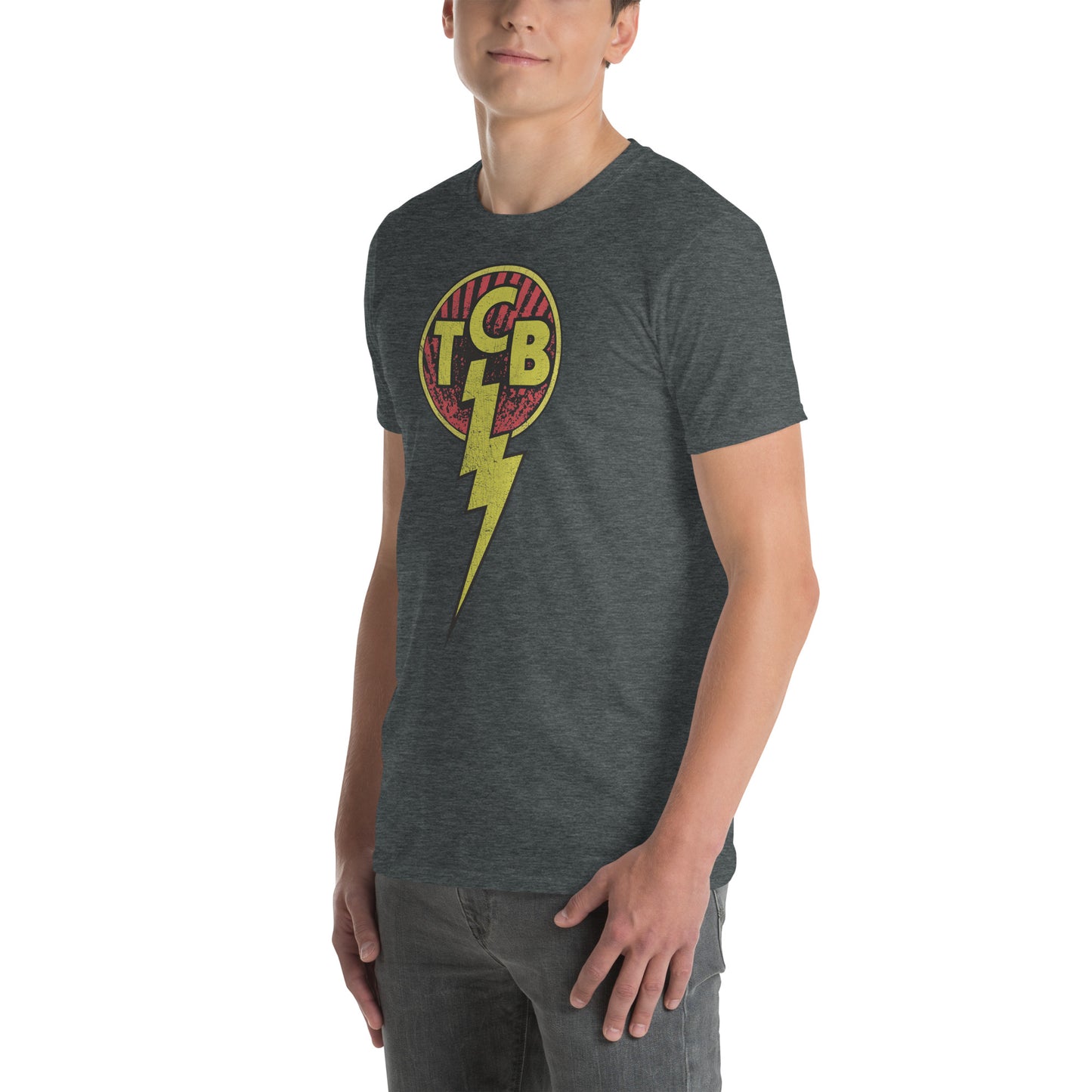 TCB Circle Distressed Logo | Taking Care Of Business Lightning Bolt Unisex T-Shirt