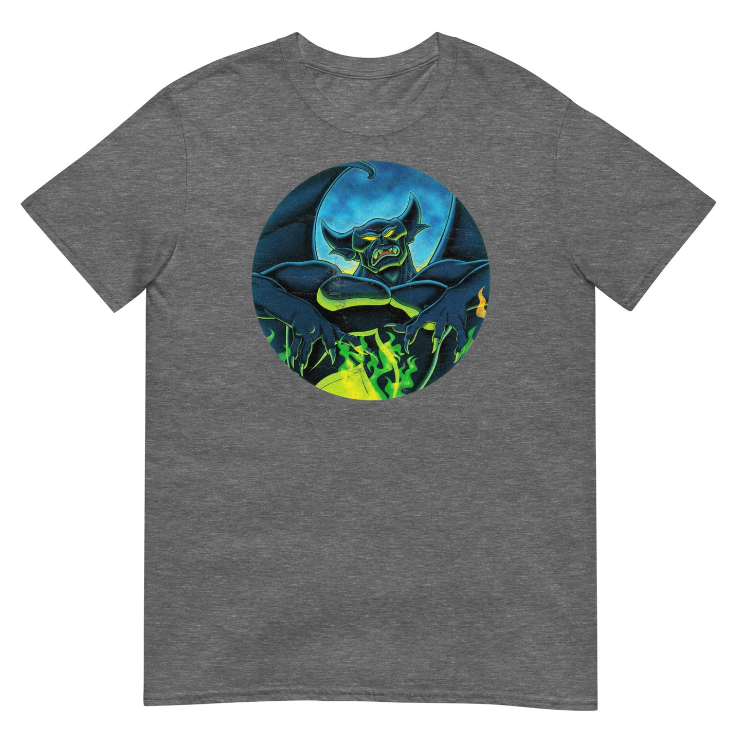 Dark Mountain Demon Night Vintage 80s Metal-Inspired Animation Distressed Softstyle Tee