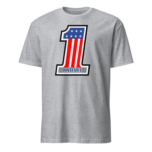 Number One Stars & Stripes Stuntman Motorcycle Racing #1 Softstyle Unisex T-Shirt
