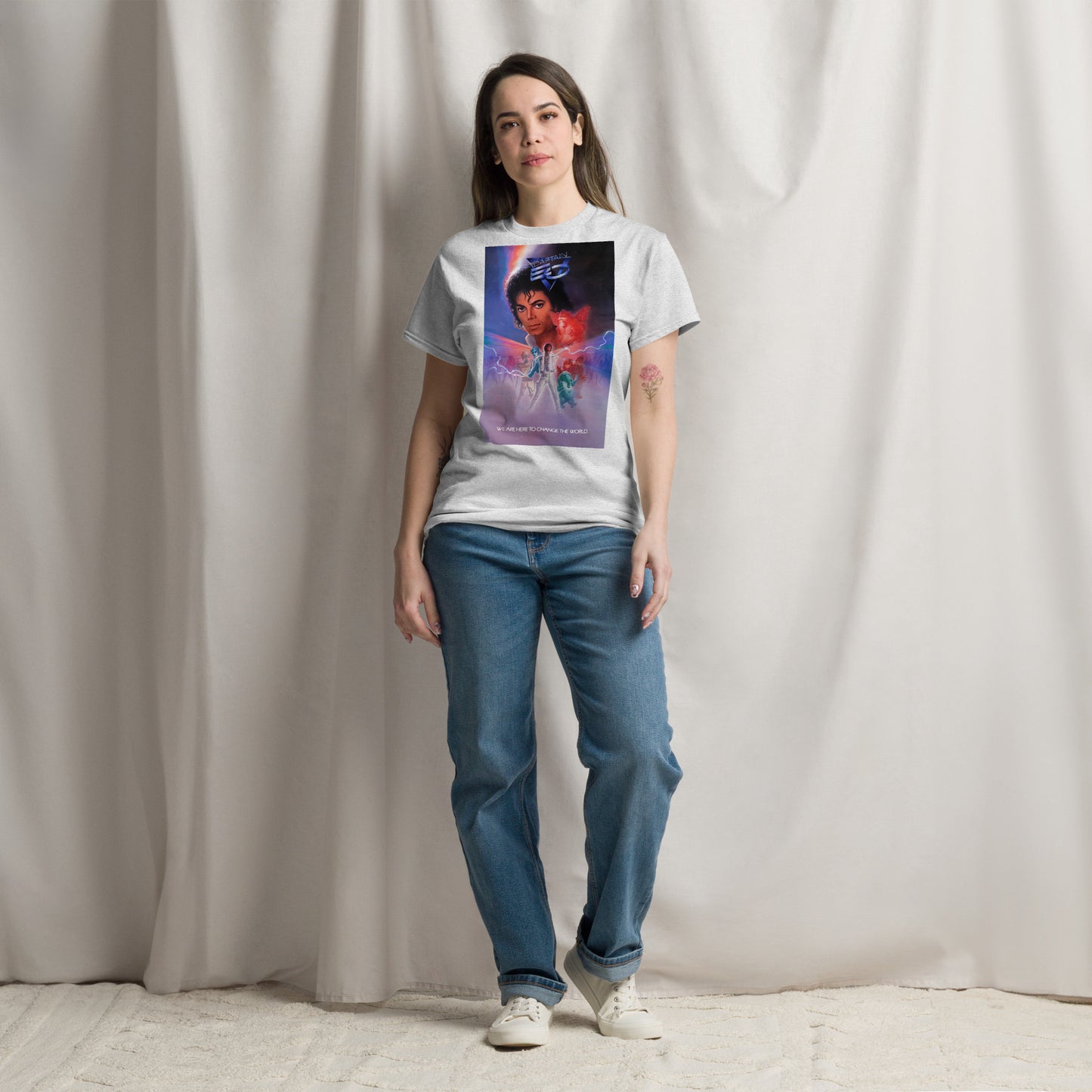 We Are Here To Change The World | Vintage Theme Park Poster Distressed Unisex Classic Tee