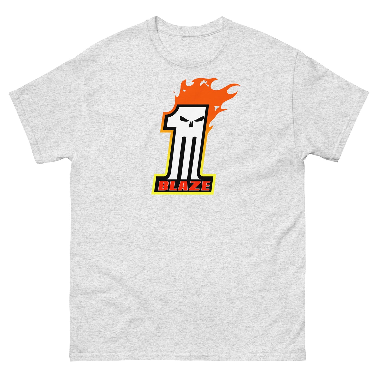 Blaze #1 Flaming Skull Racing Tee | Comic Motorcycle Stuntman Unisex Classic Tee