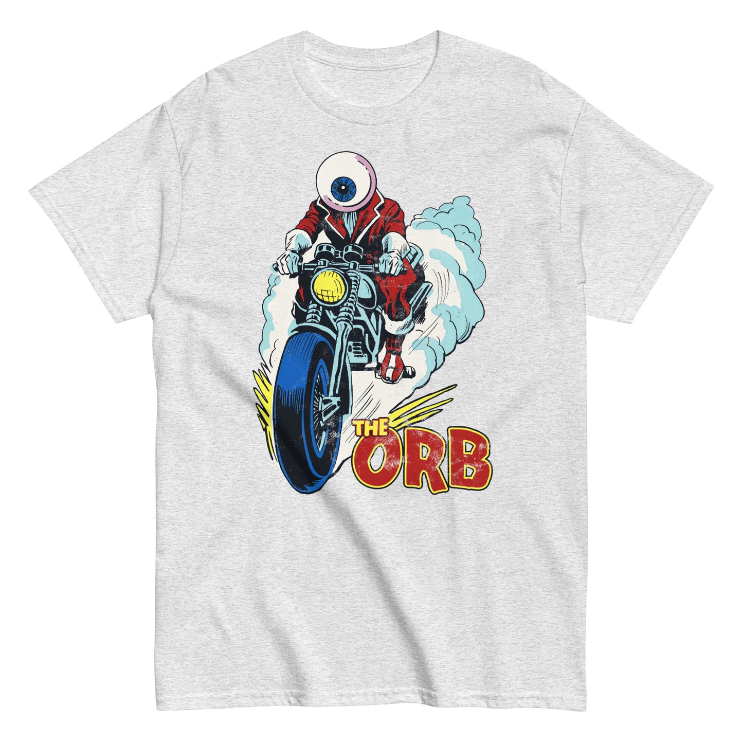 The Orb Vintage Comic Book Motorcycle Villain Distressed Classic Tee