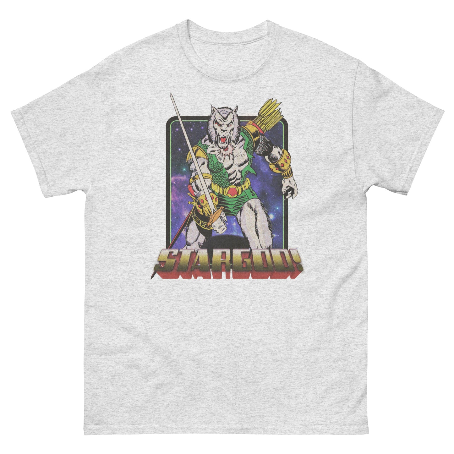 STARGOD! Cosmic Wolf Warrior Retro Comic Book Unisex Classic Tee