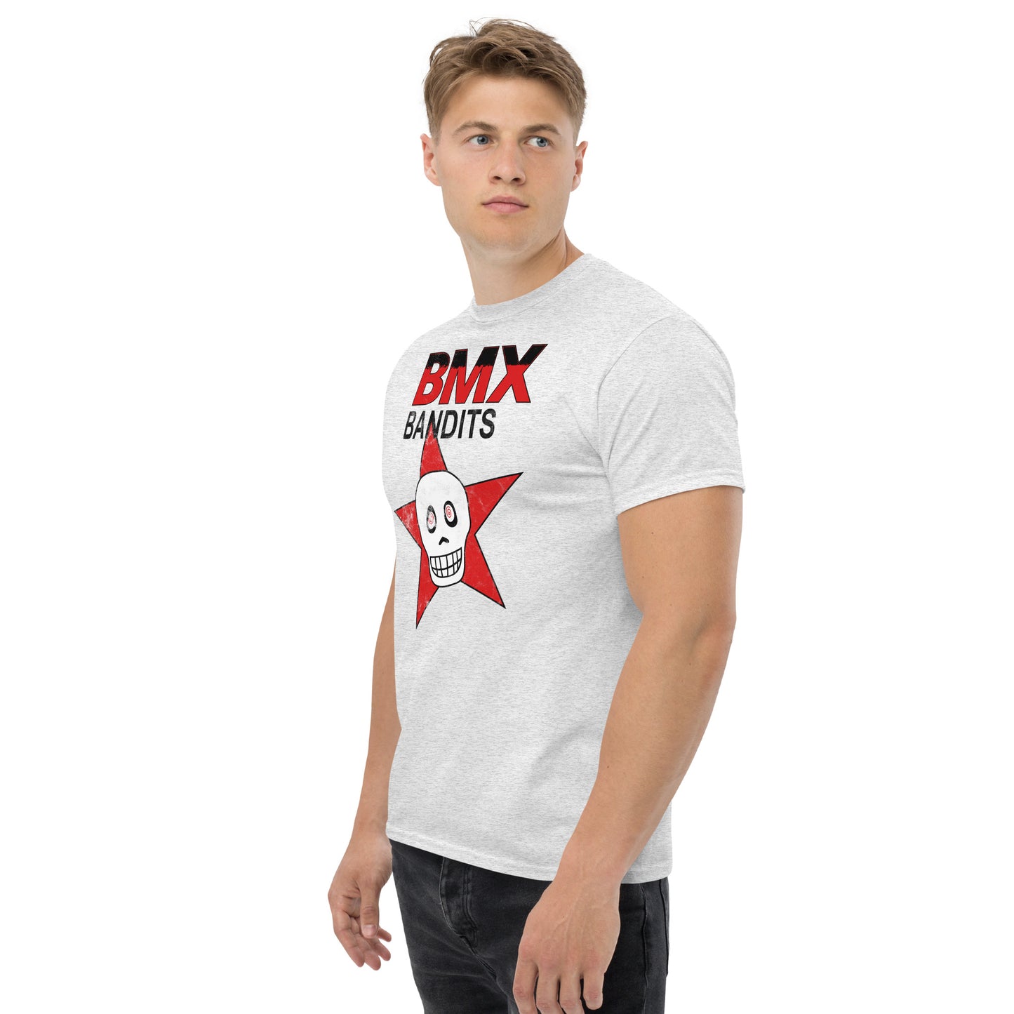 BMX BANDITS As Worn By Kurt Cobain Replica Punk Rock Skull Star Distressed Unisex Classic Tee