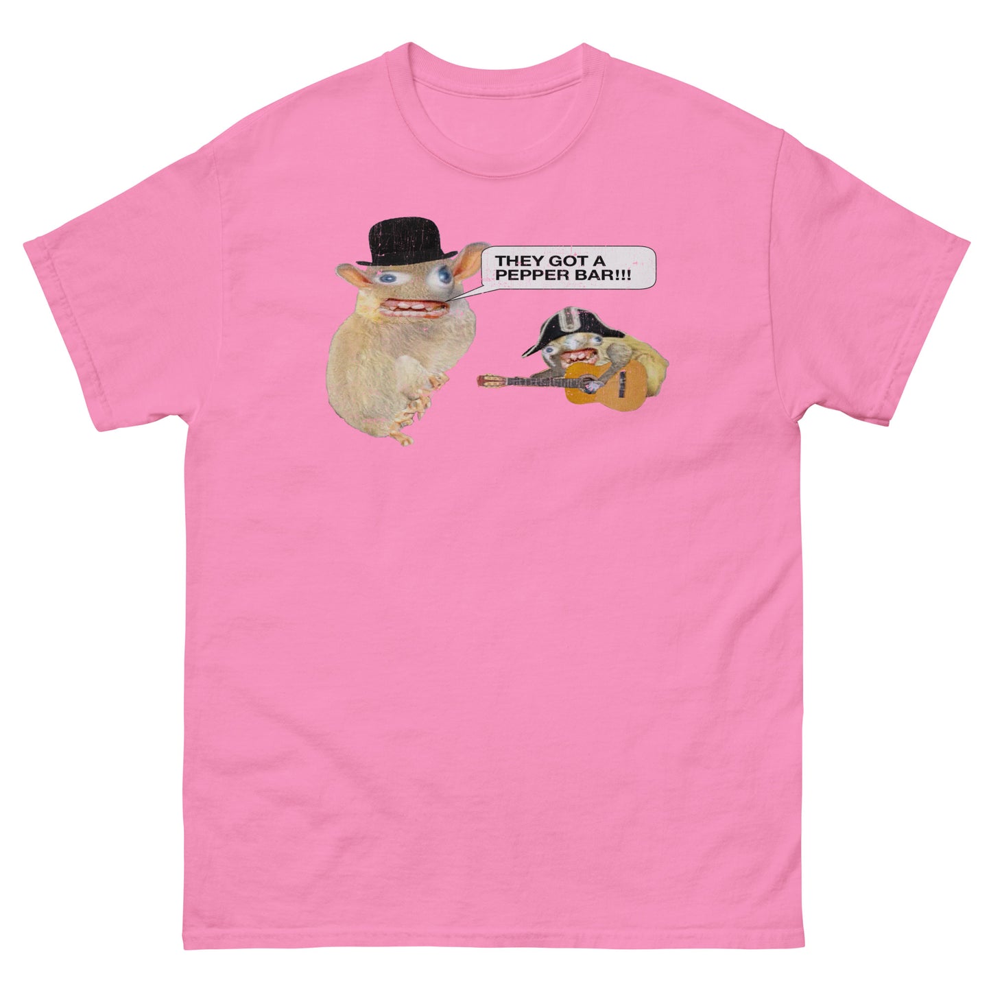 Fast Food Sandwich Mascots "They got a pepper bar!!!" Distressed Unisex Classic T-Shirt