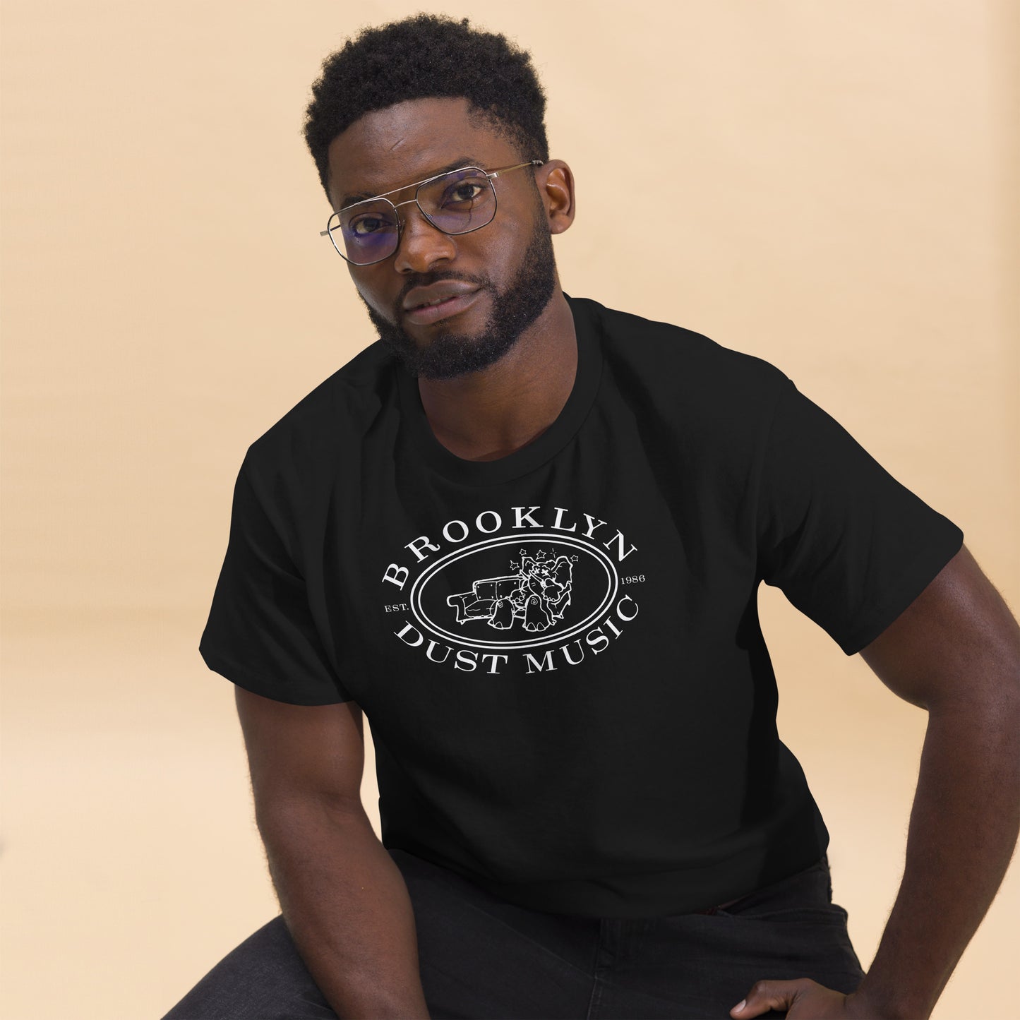 Brooklyn Dust Music Elephant Logo (White) Unisex Classic Tee