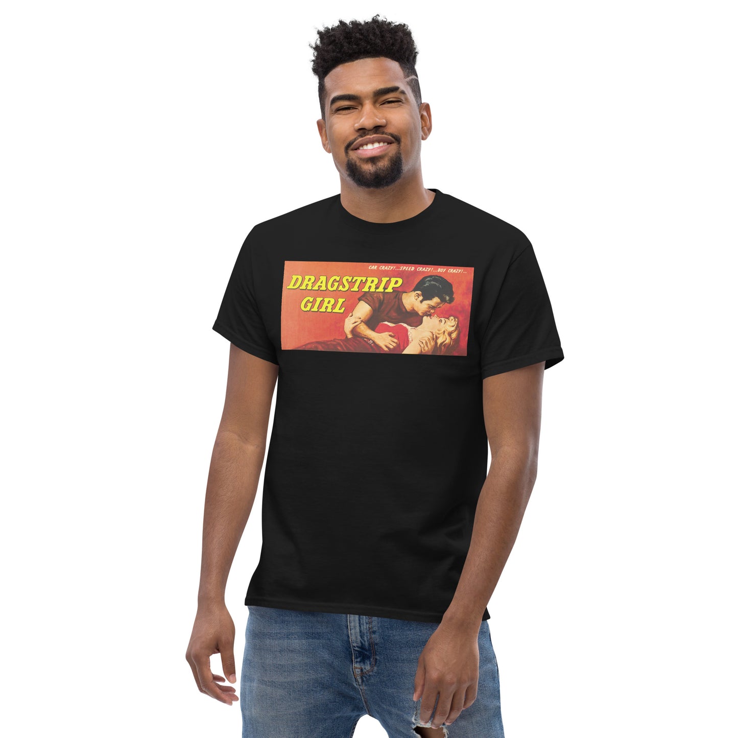 Dragstrip Girl 1950s Hot Rod Cult Classic Retro Poster Unisex Classic Tee