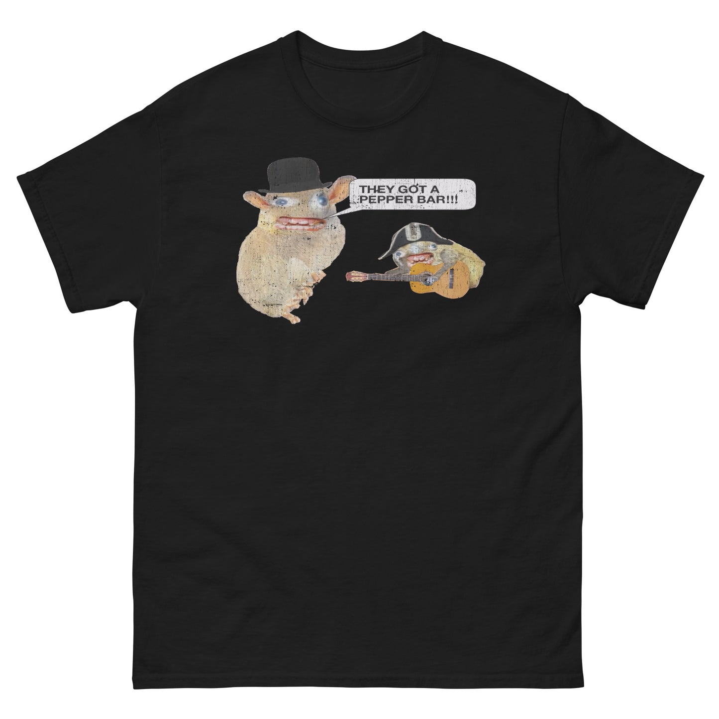 Fast Food Sandwich Mascots "They got a pepper bar!!!" Distressed Unisex Classic T-Shirt