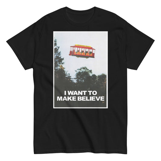 I Want to Make Believe Mulder UFO Trolley Parody Poster Mash-Up Classic Tee