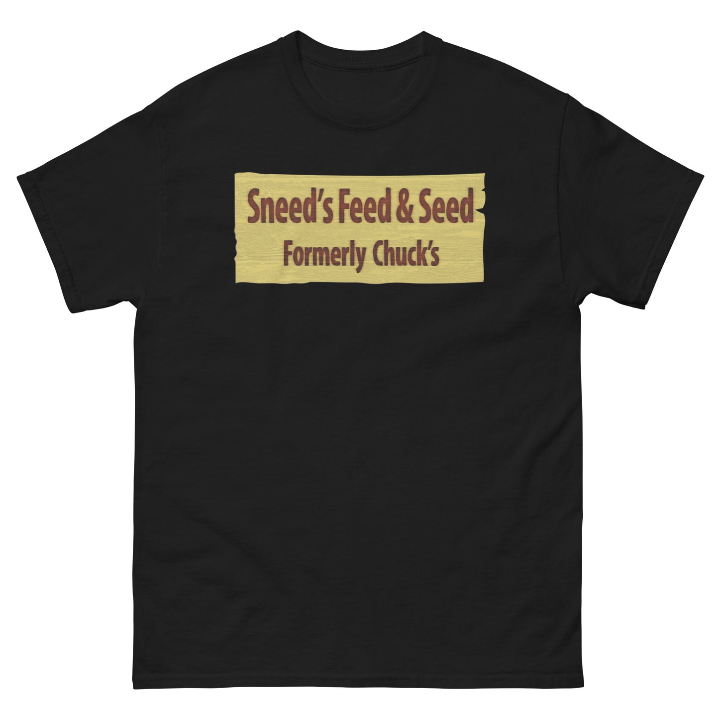Sneed's Feed & Seed (Formerly Chuck's) Wooden Sign Meme Unisex Classic Tee
