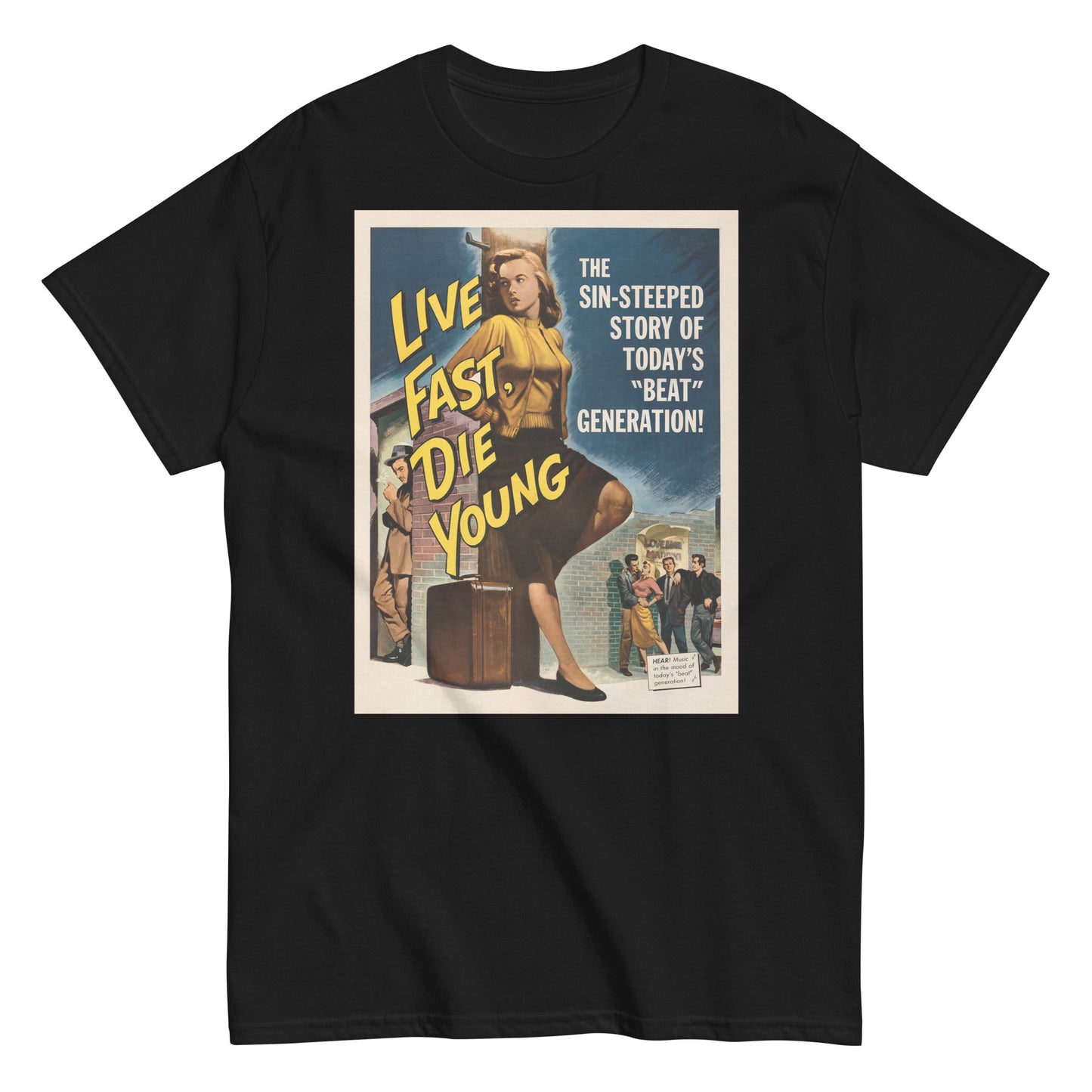 Live Fast Die Young Vintage Poster Unisex Classic Tee