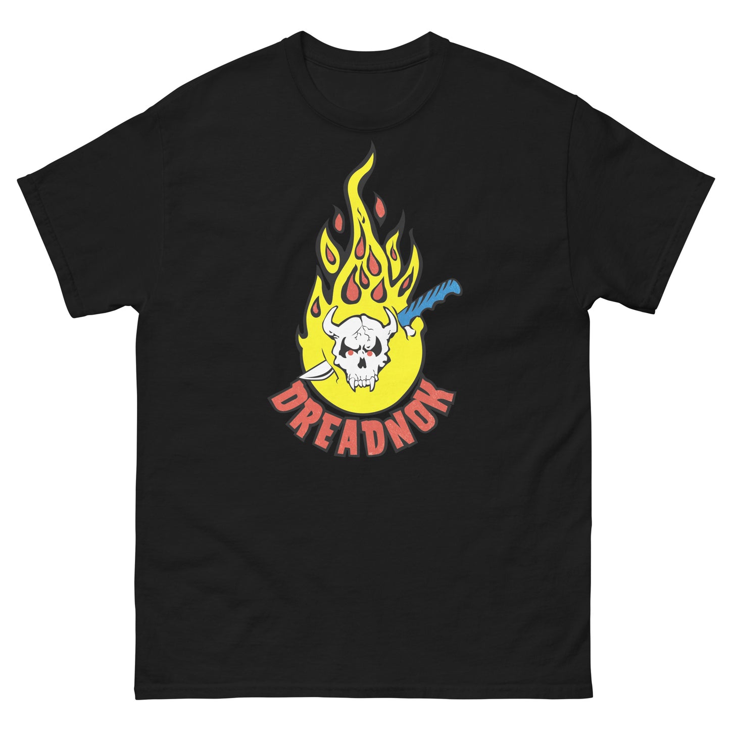 Dreadnok Skull & Flames Logo Tattoo Distressed Unisex Classic Tee