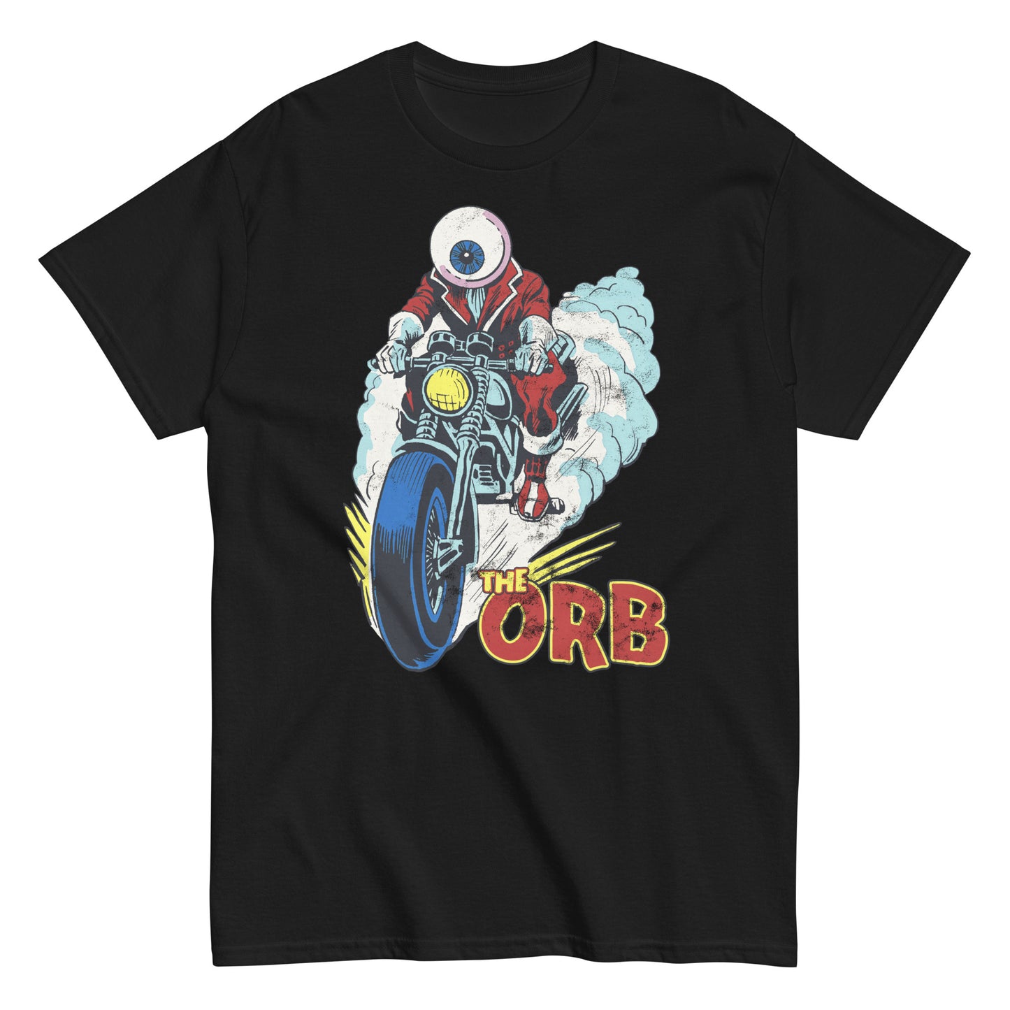 The Orb Vintage Comic Book Motorcycle Villain Distressed Classic Tee