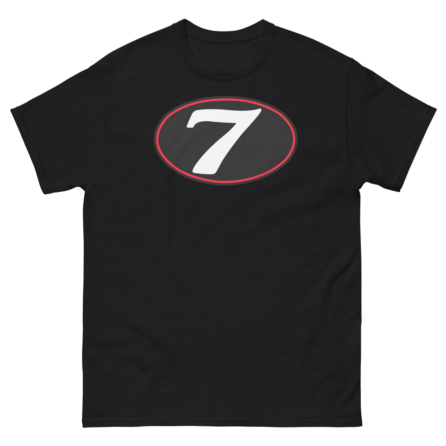 v7 Moto Racer (Black) Rear Fairing Number Plate Unisex Classic Tee
