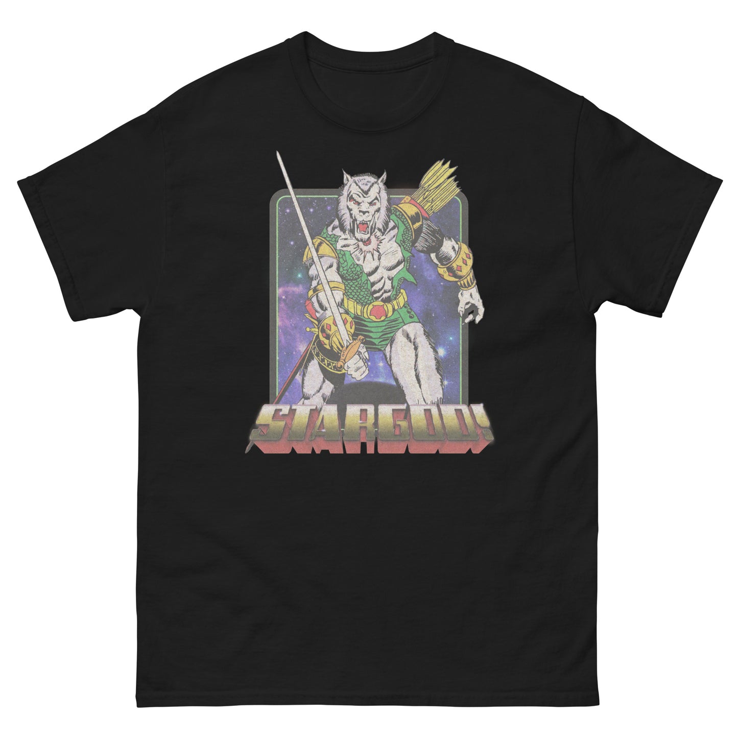 STARGOD! Cosmic Wolf Warrior Retro Comic Book Unisex Classic Tee