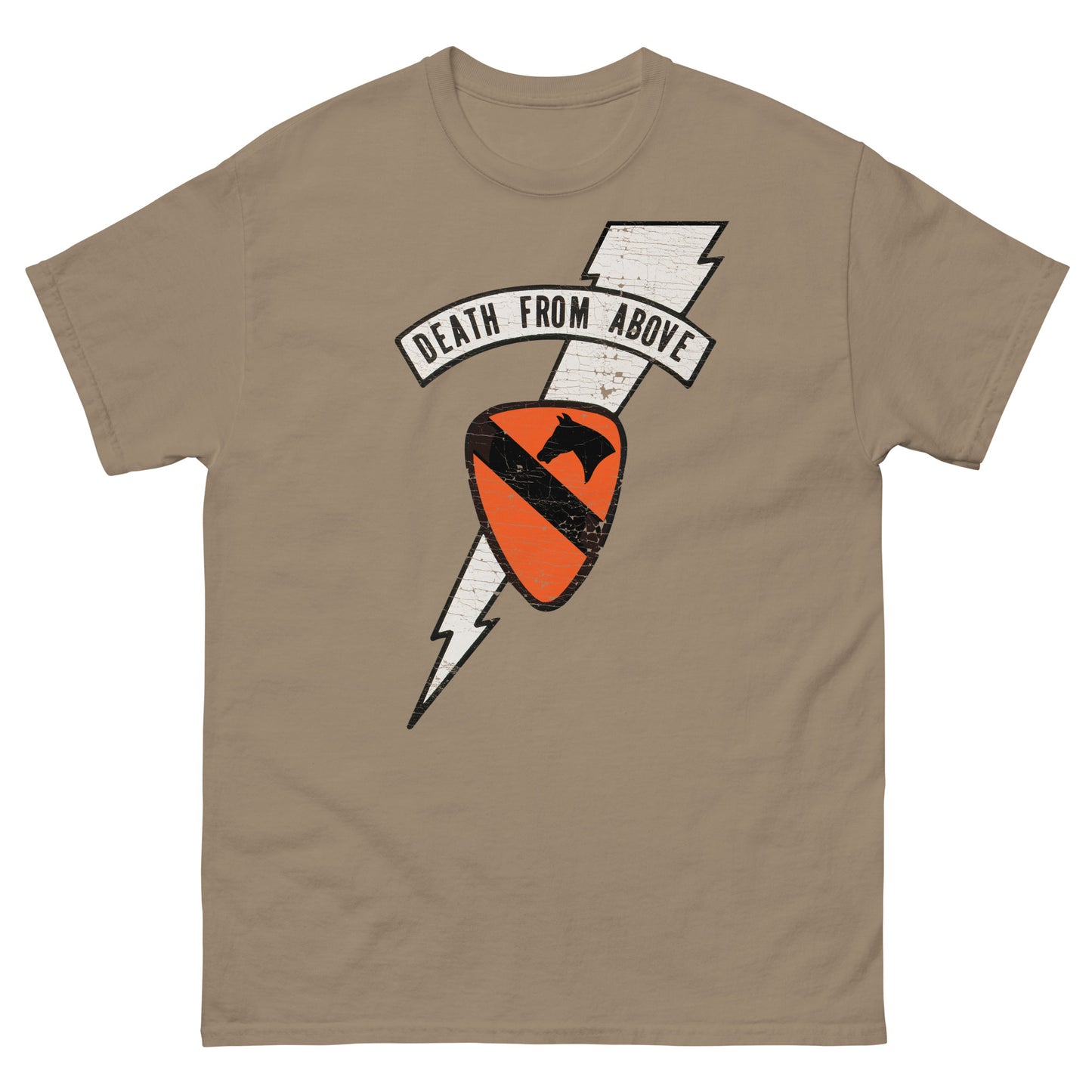 Death From Above Apocalypse Now Air Cavalry Lightning Logo Distressed Unisex Classic Tee