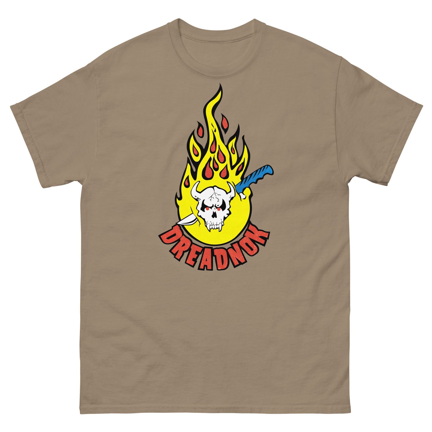 Dreadnok Skull & Flames Logo Tattoo Distressed Unisex Classic Tee