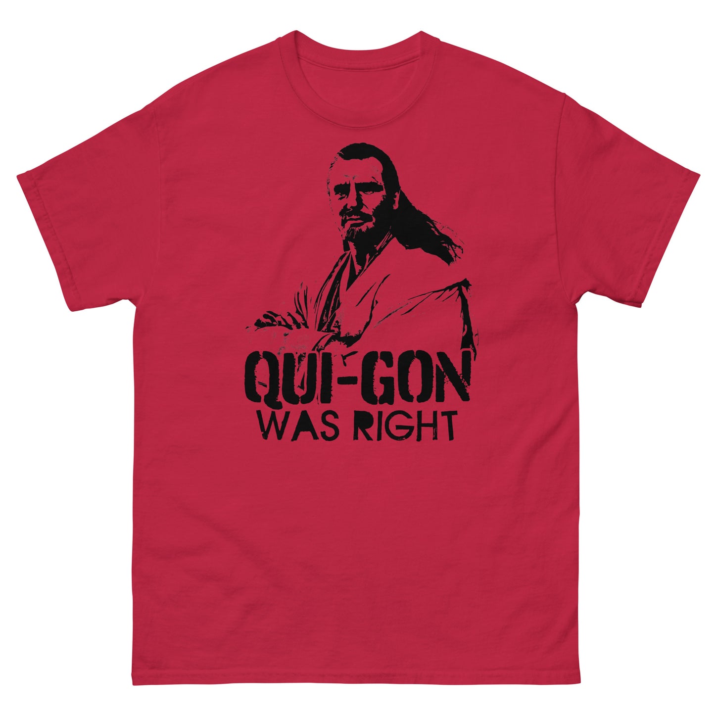Qui-Gon Was Right Graffiti Stencil Prequel Parody Distressed Unisex Classic Tee