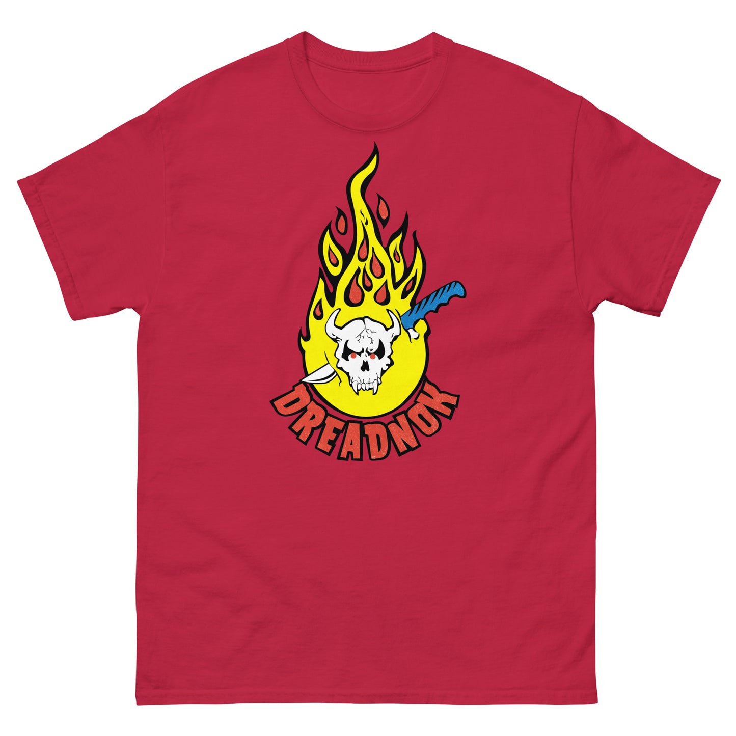 Dreadnok Skull & Flames Logo Tattoo Distressed Unisex Classic Tee