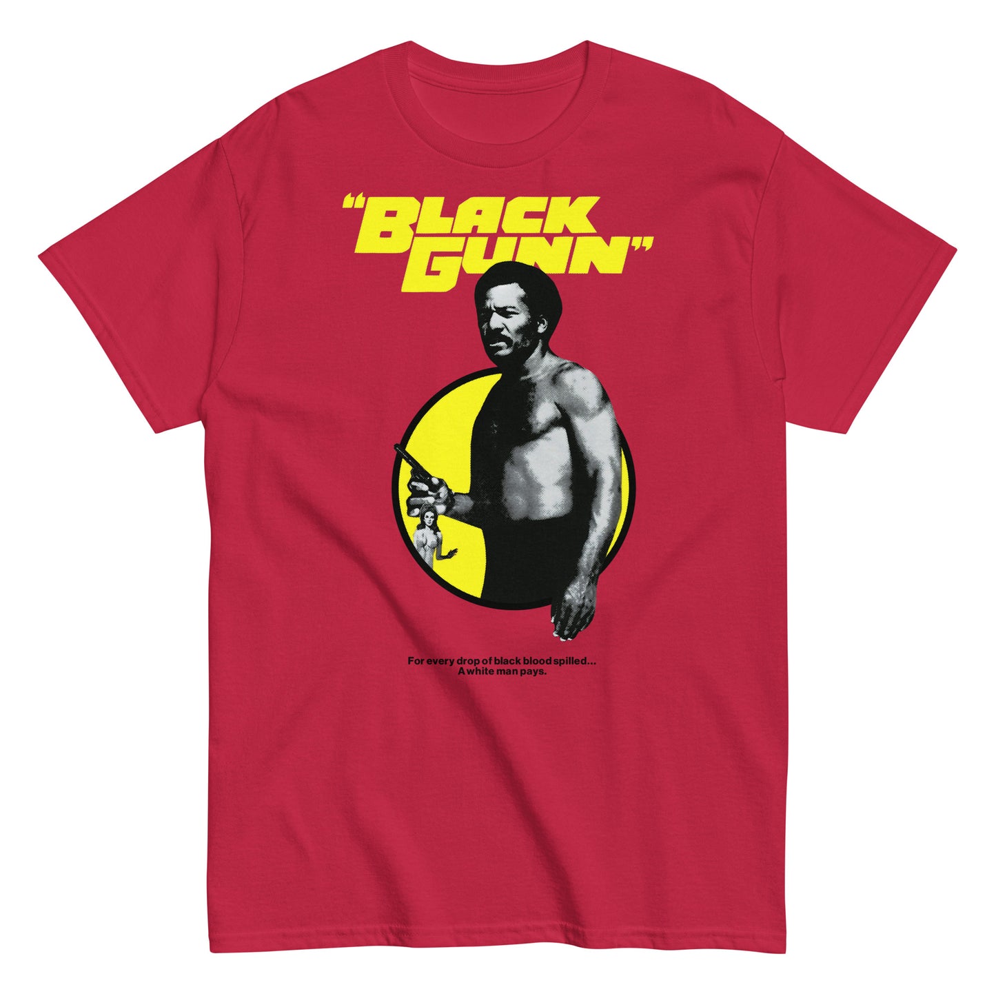 BLACK GUNN Jim Brown Blaxploitation Halftone Unisex Classic Tee
