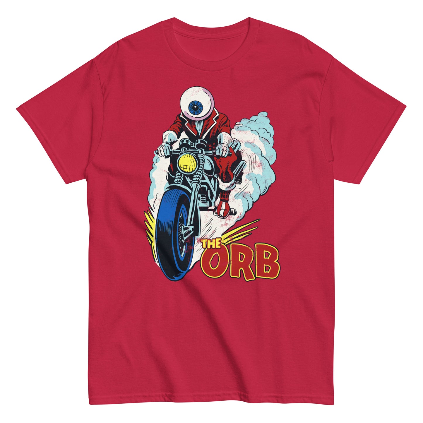 The Orb Vintage Comic Book Motorcycle Villain Distressed Classic Tee