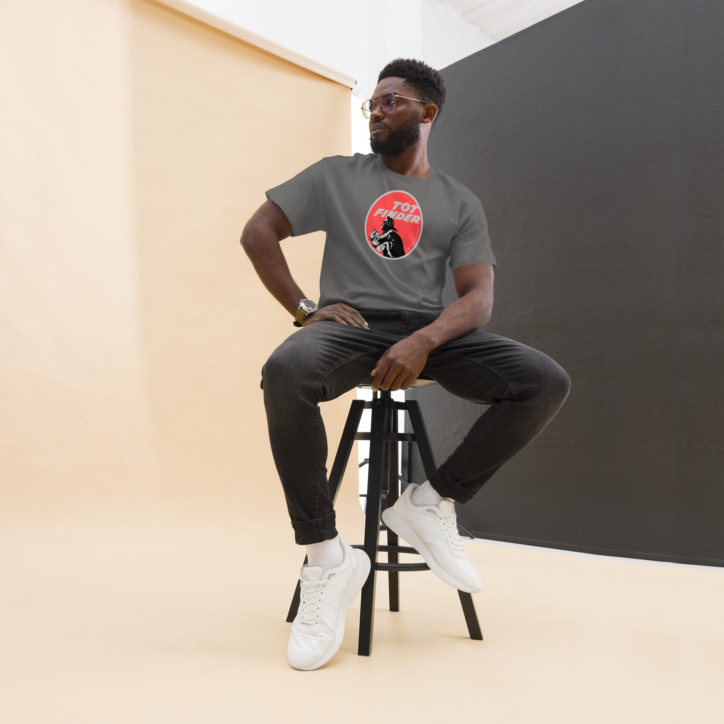 TOT Finder Fire Rescue Program Tee | Vintage Firefighter Safety Logo Unisex Classic Tee