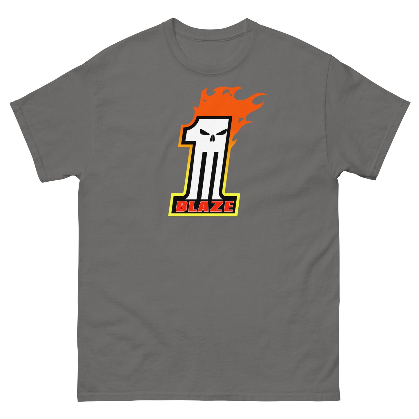 Blaze #1 Flaming Skull Racing Tee | Comic Motorcycle Stuntman Unisex Classic Tee