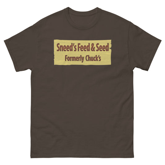 Sneed's Feed & Seed (Formerly Chuck's) Wooden Sign Meme Unisex Classic Tee