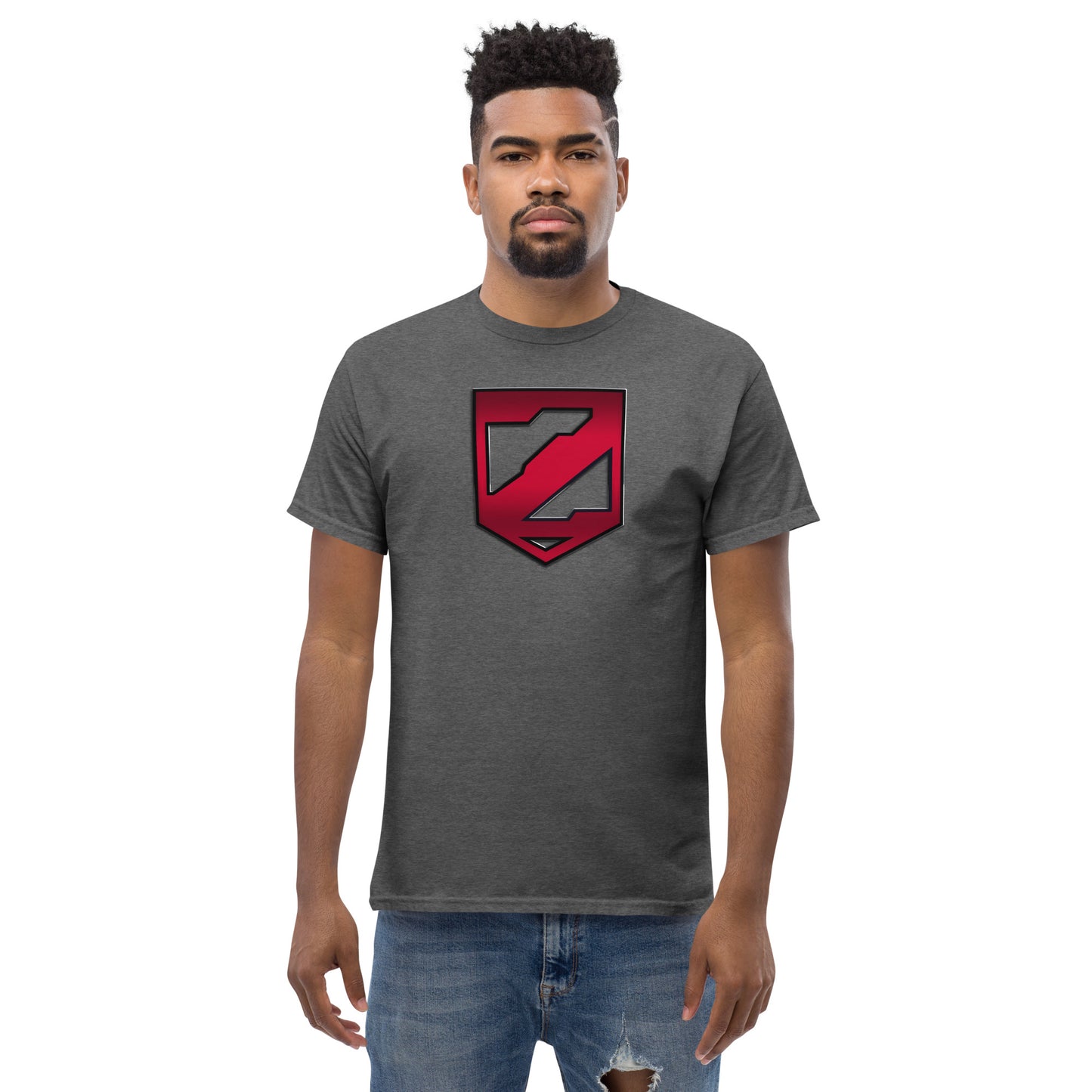 Super Villain Raised Metal Z Modern Rebirth Logo Comic Book Cosplay Classic Tee