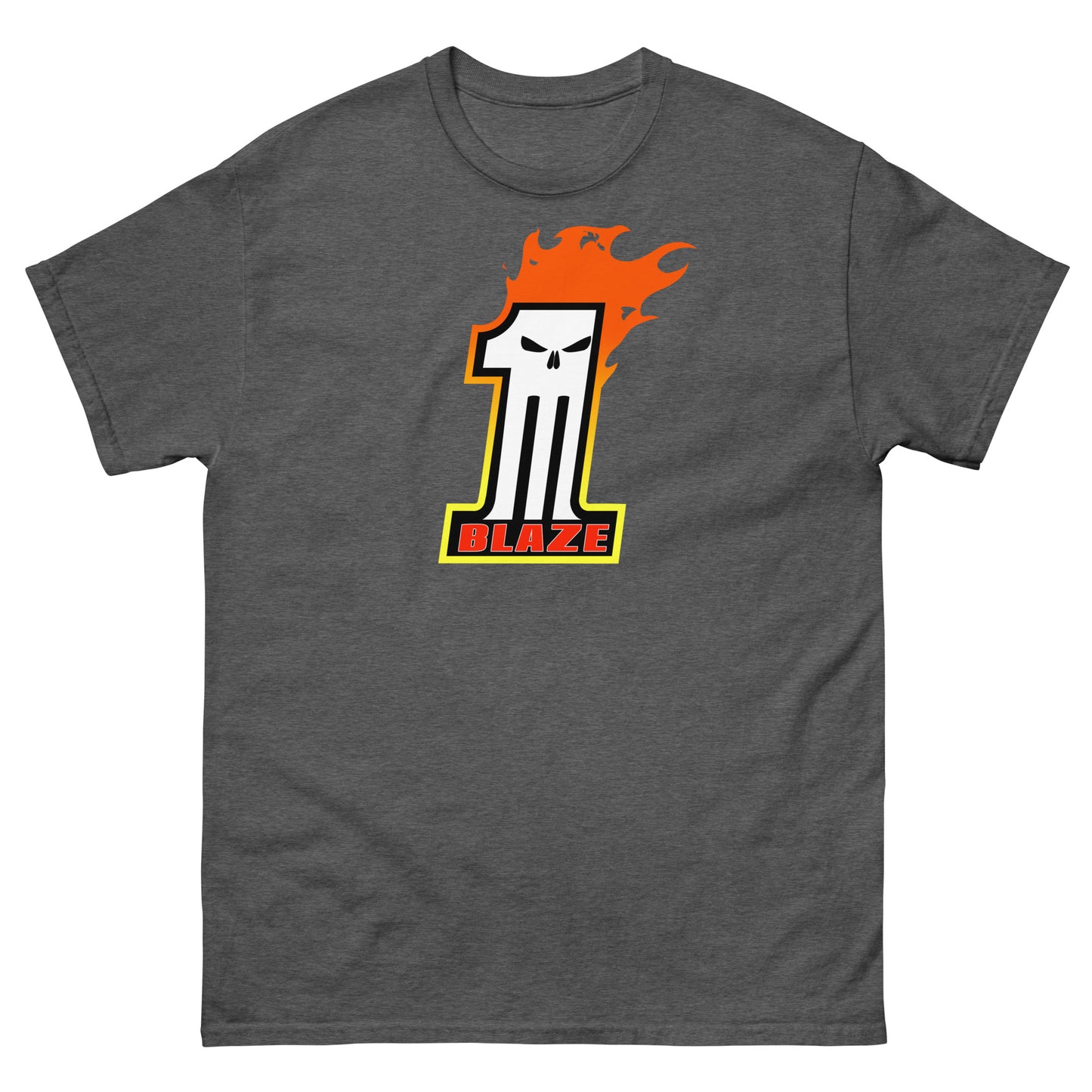 Blaze #1 Flaming Skull Racing Tee | Comic Motorcycle Stuntman Unisex Classic Tee