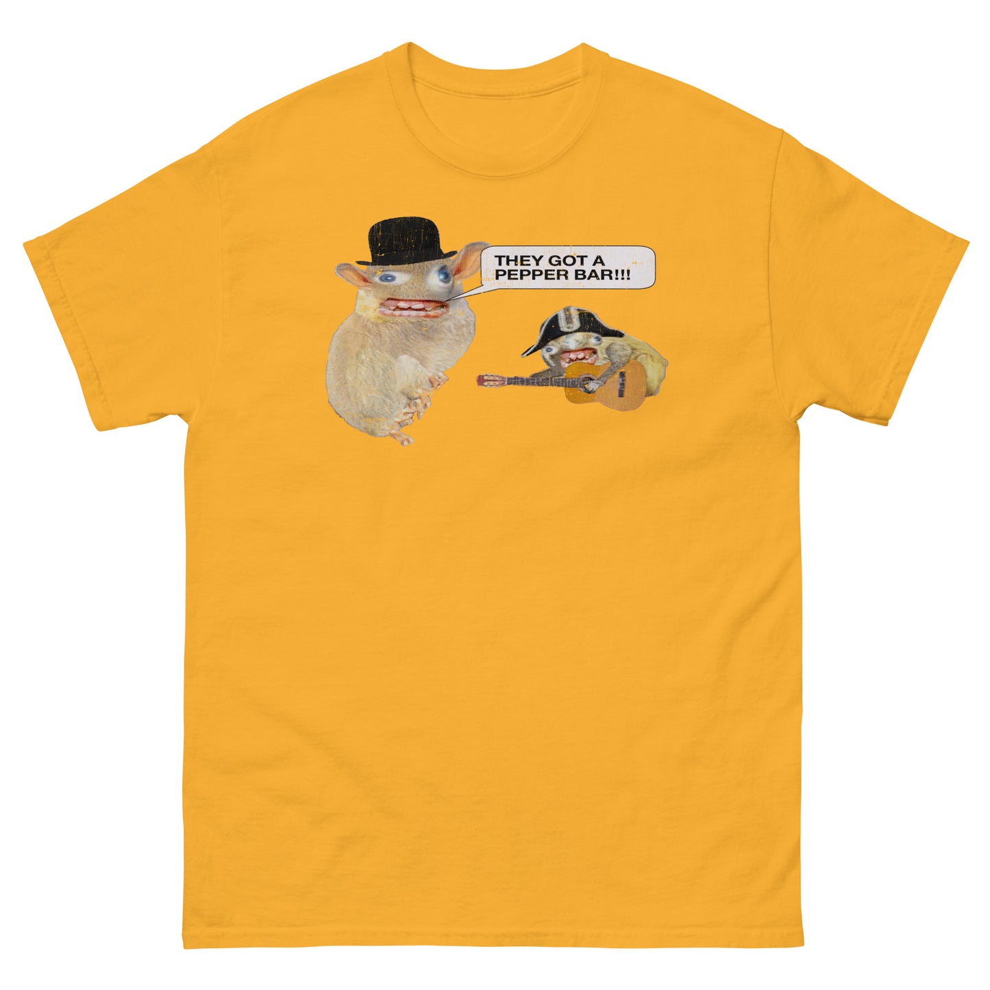 Fast Food Sandwich Mascots "They got a pepper bar!!!" Distressed Unisex Classic T-Shirt