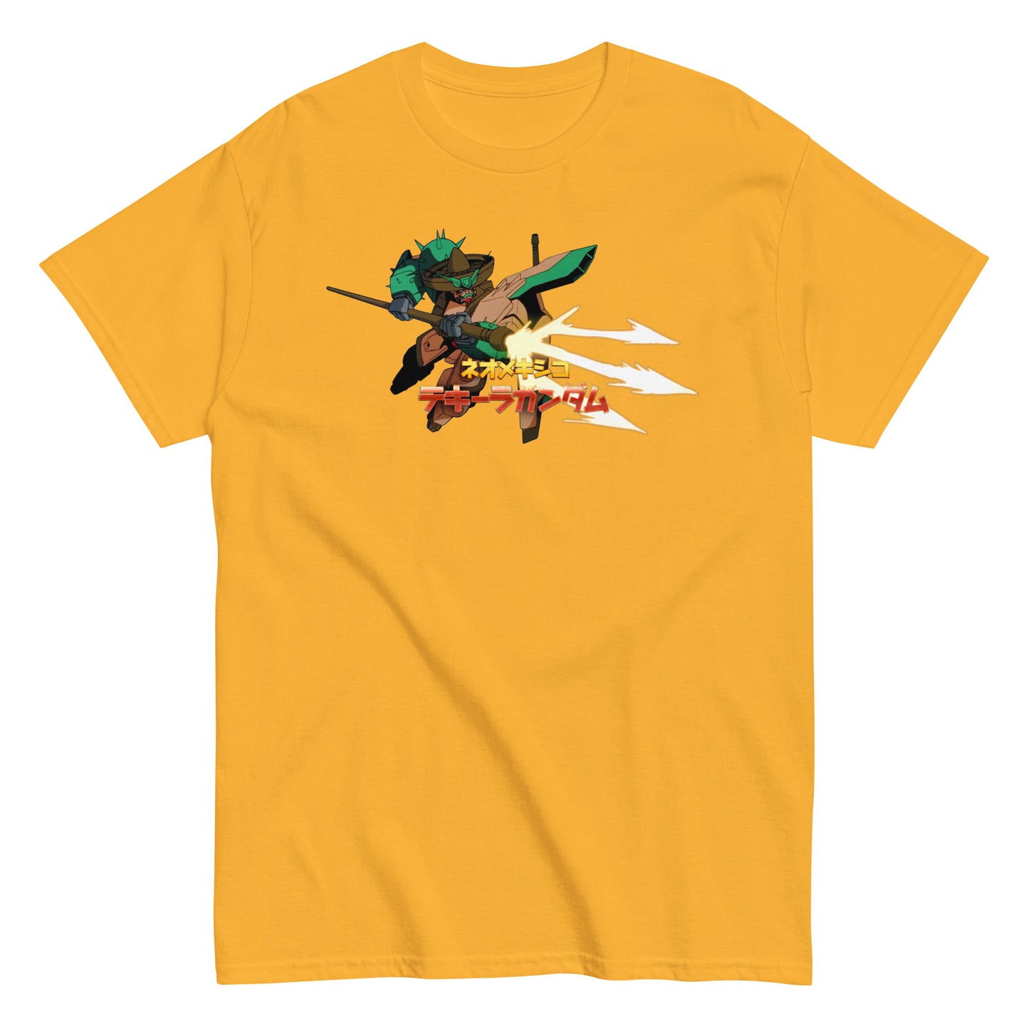 Neo Mexico Tequila Giant Robot Mech Distressed Graphic Anime Fan Gear Unisex Classic Tee