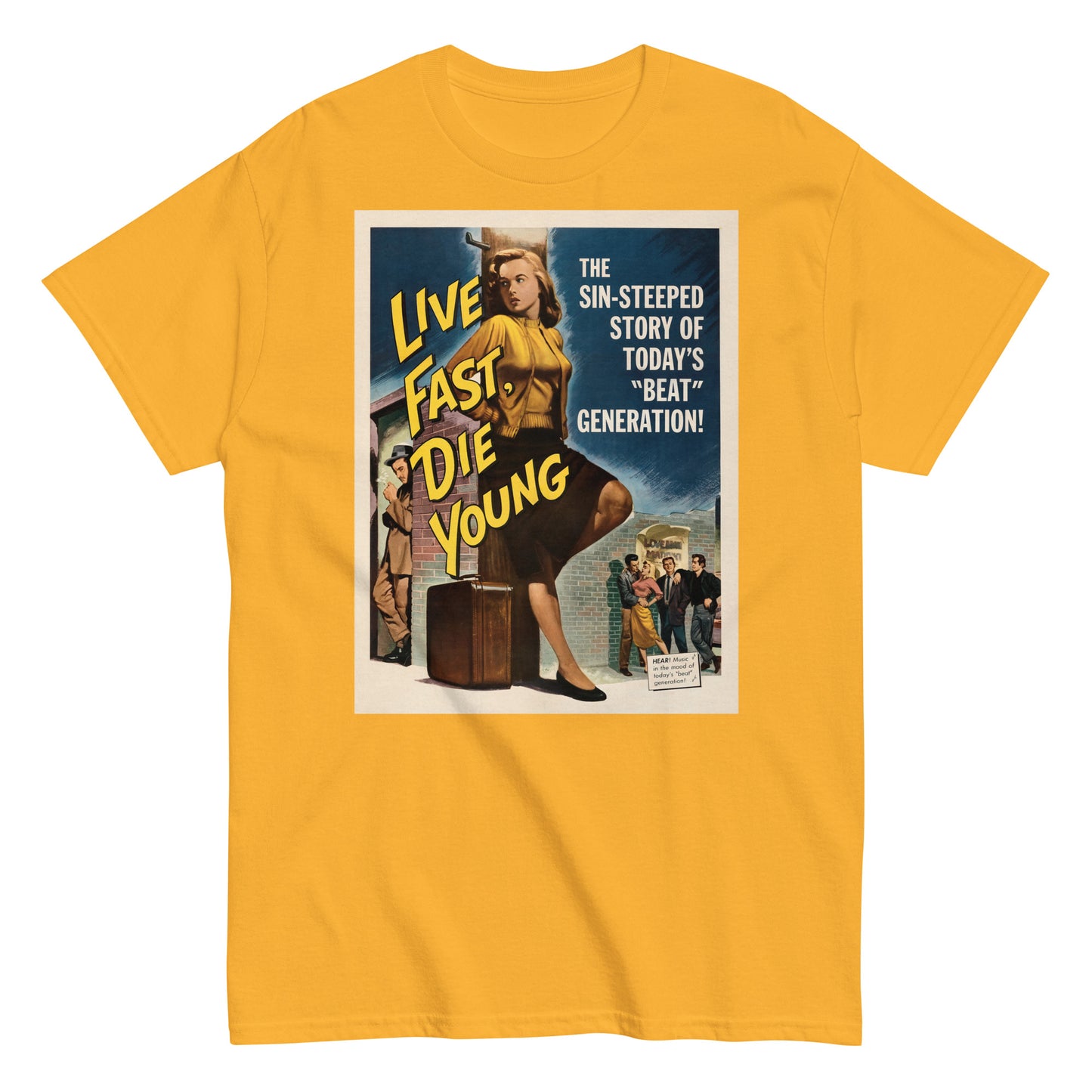 Live Fast Die Young Vintage Poster Unisex Classic Tee