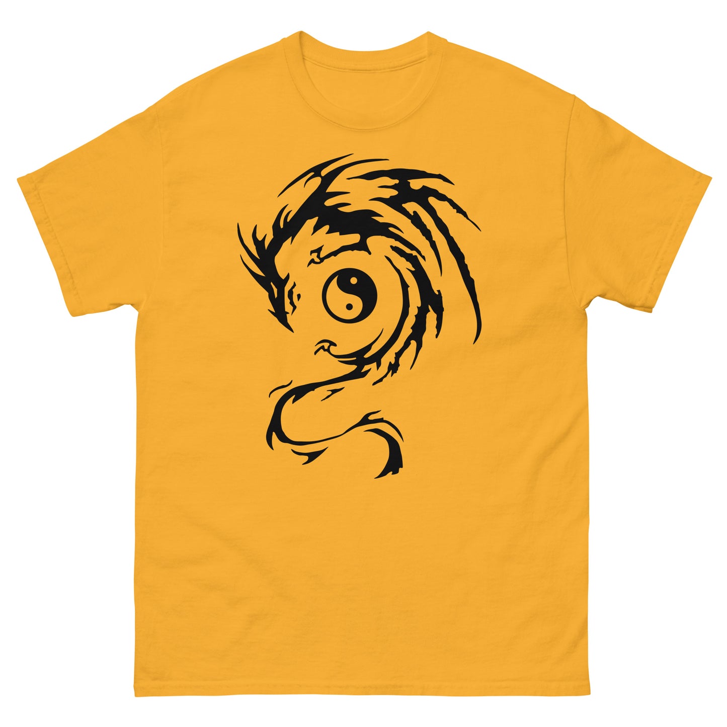 Comic Book Kung Fu Master Modern Dragon Logo Cosplay (Black) Classic Tee