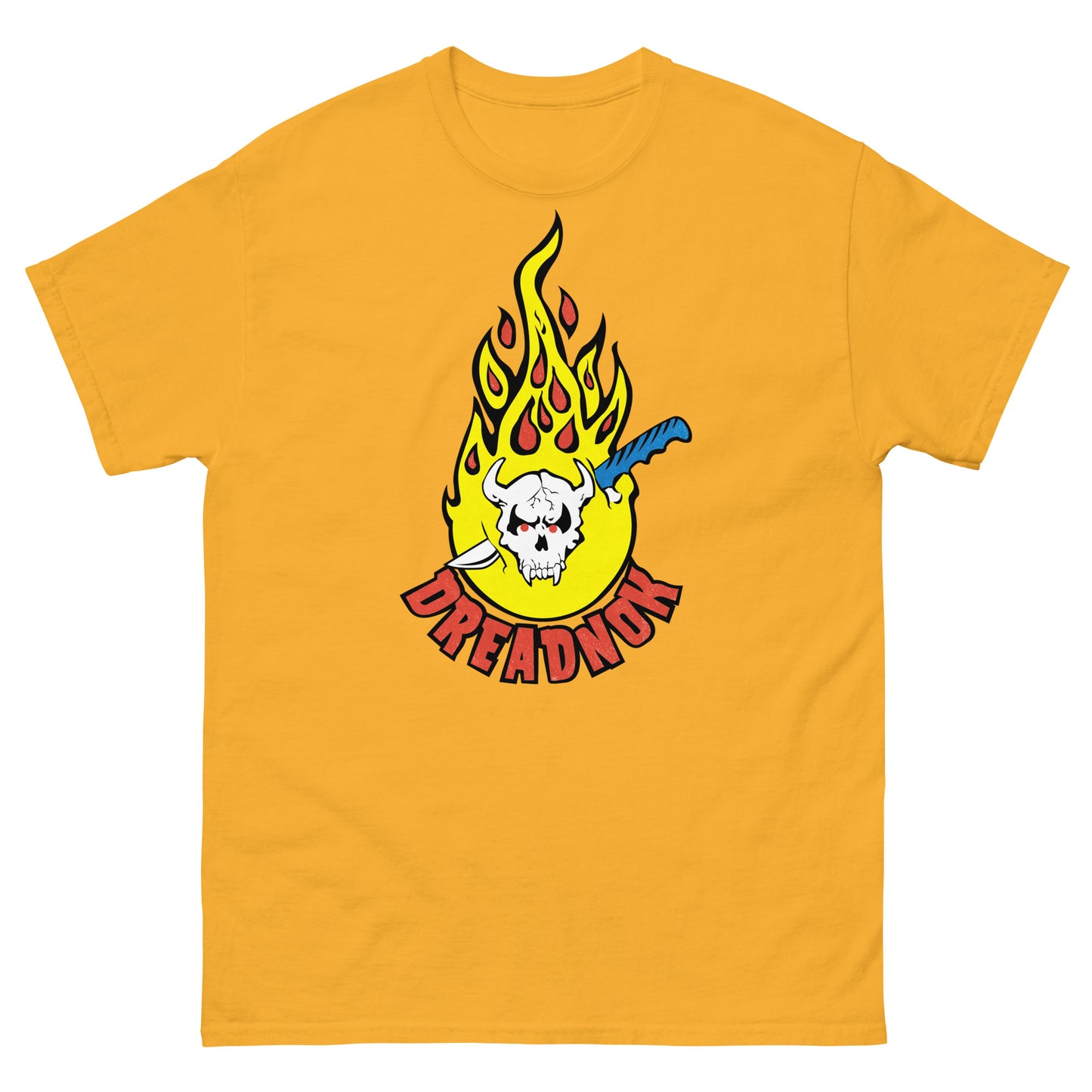 Dreadnok Skull & Flames Logo Tattoo Distressed Unisex Classic Tee