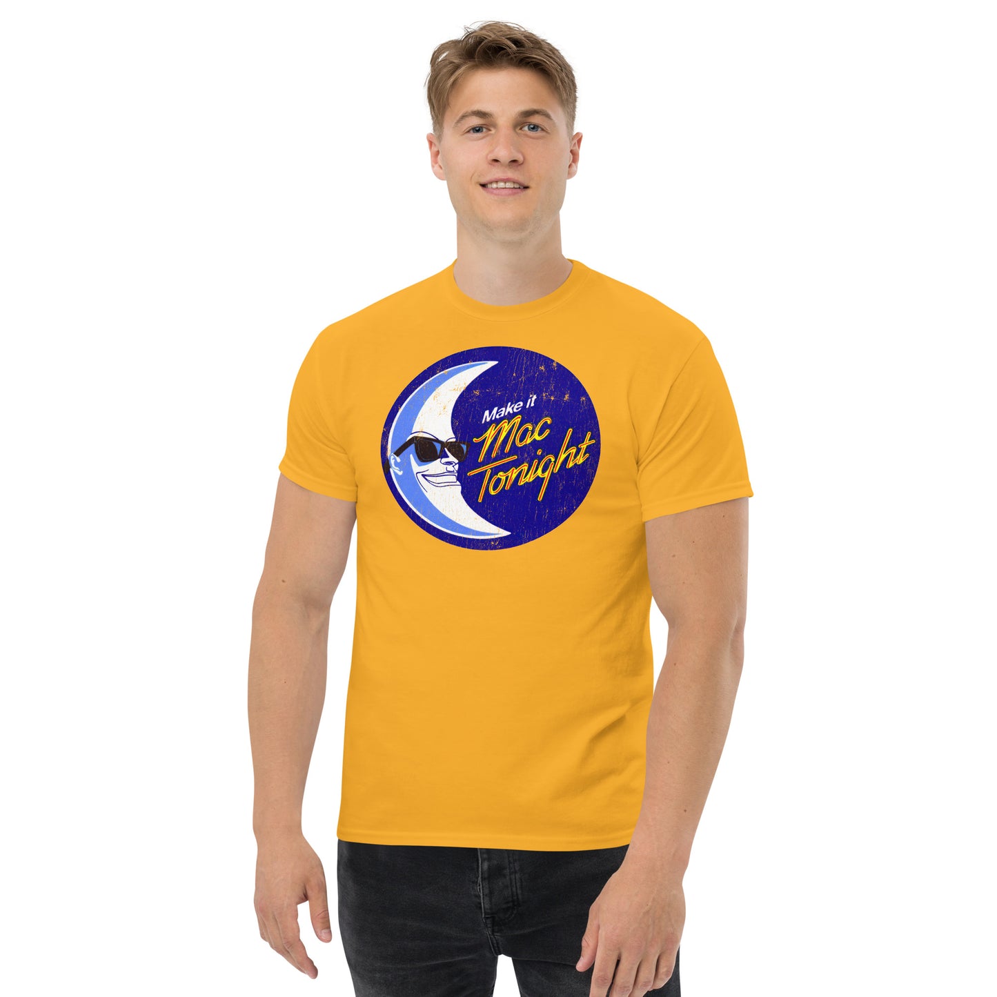 Moon Crooner Make it Tonight Mascot Distressed Unisex Classic Tee