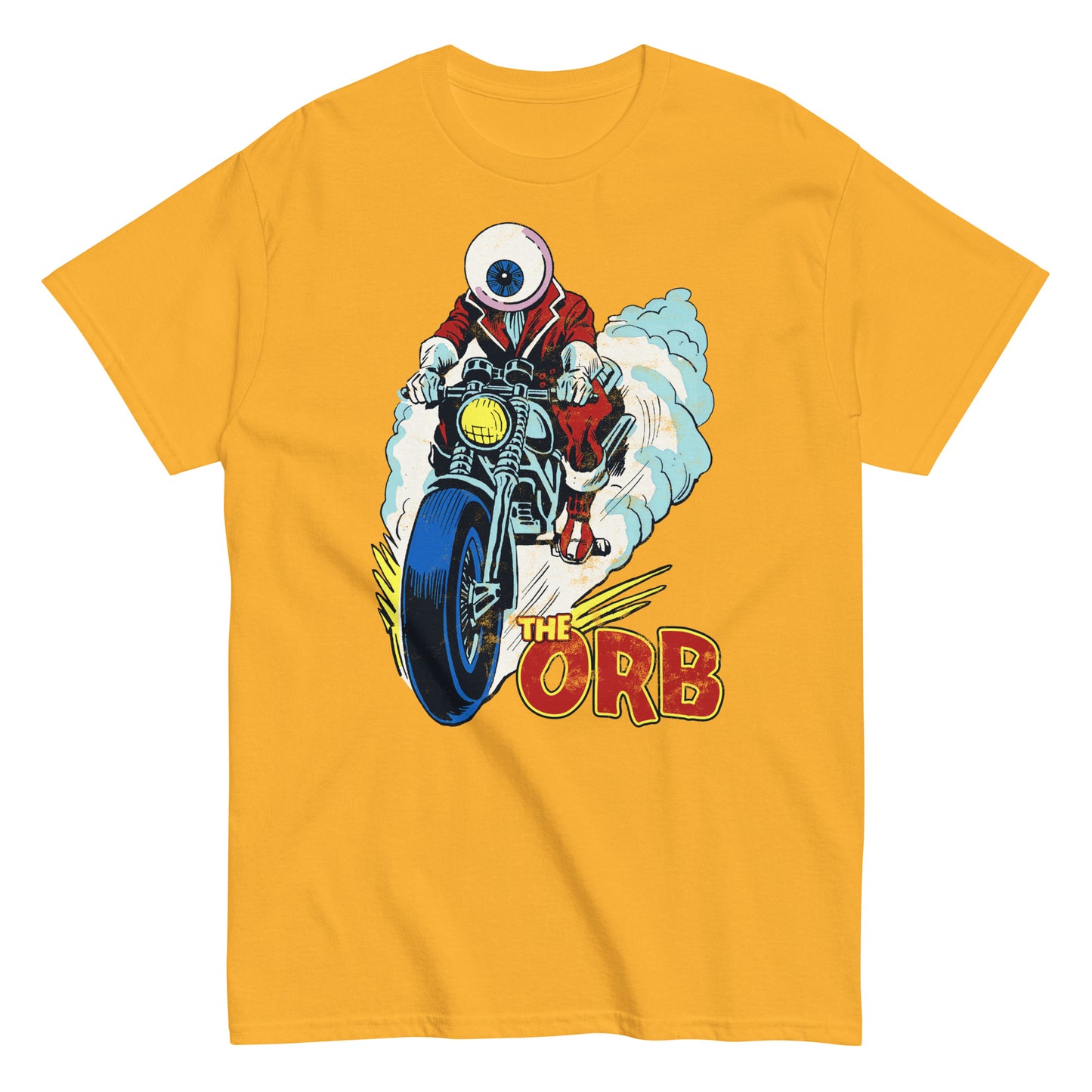 The Orb Vintage Comic Book Motorcycle Villain Distressed Classic Tee