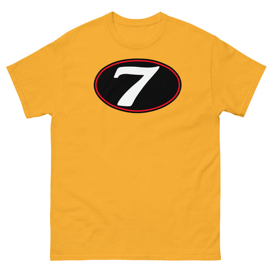 v7 Moto Racer (Black) Rear Fairing Number Plate Unisex Classic Tee