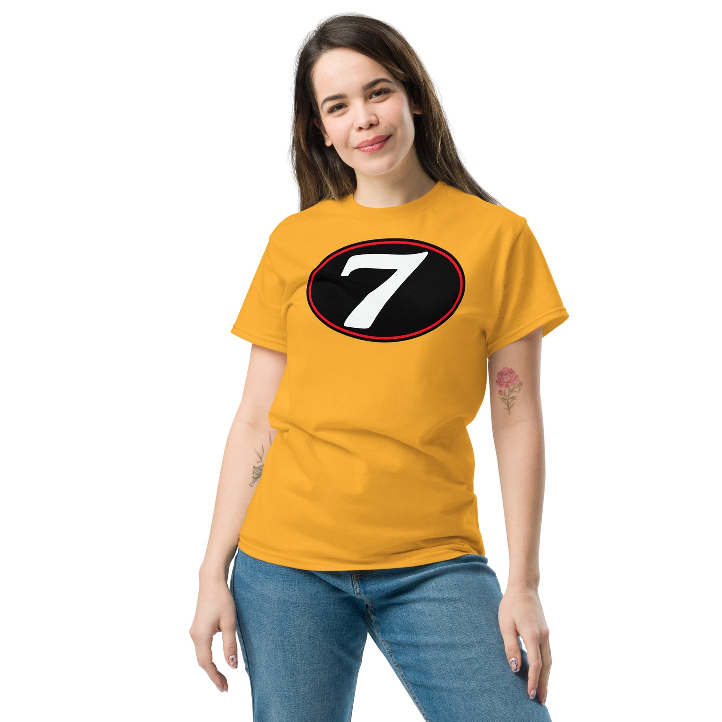 v7 Moto Racer (Black) Rear Fairing Number Plate Unisex Classic Tee
