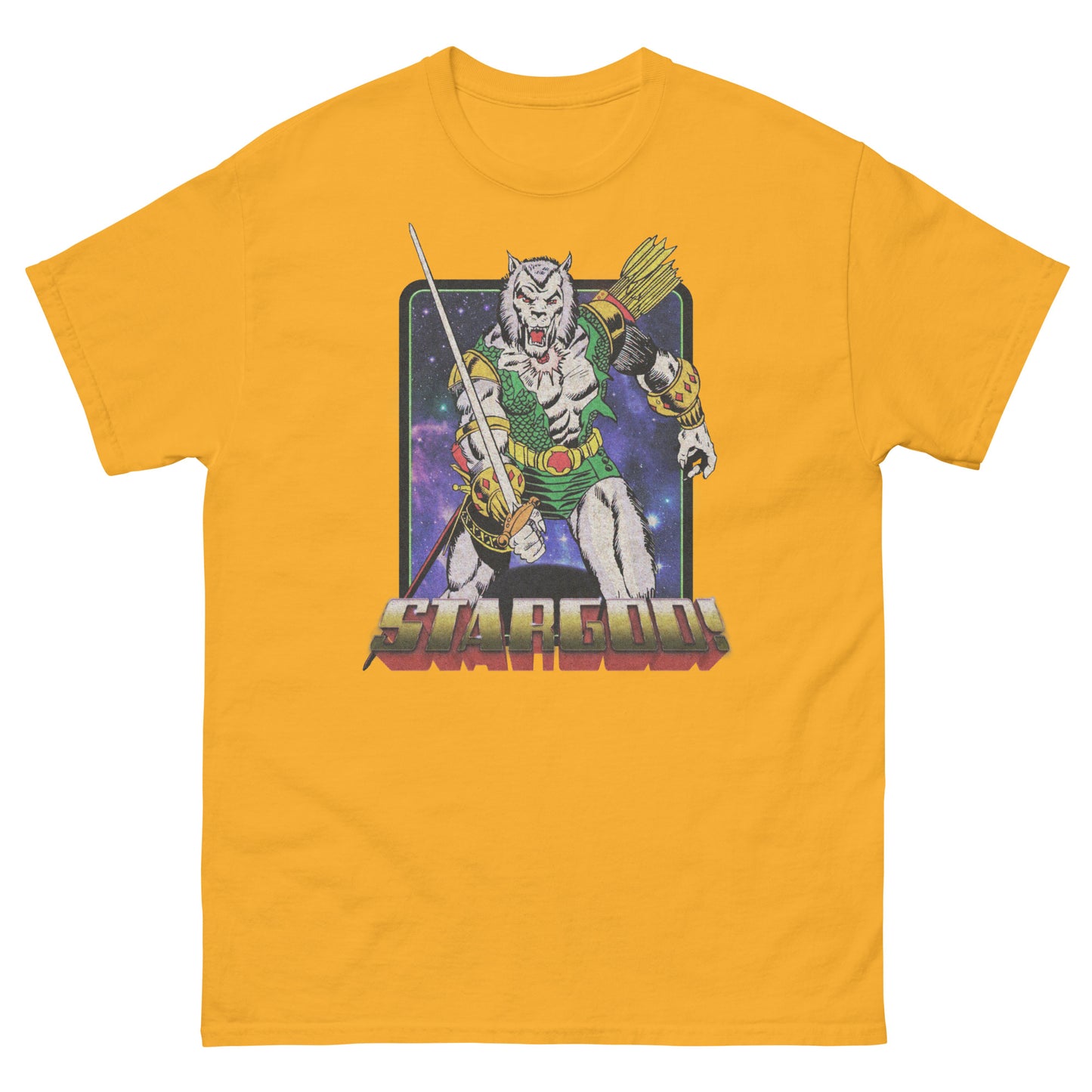 STARGOD! Cosmic Wolf Warrior Retro Comic Book Unisex Classic Tee